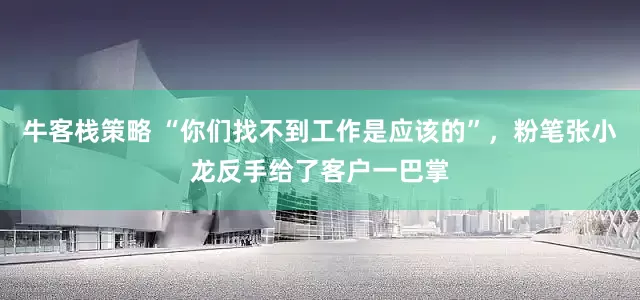 牛客栈策略 “你们找不到工作是应该的”，粉笔张小龙反手给了客户一巴掌